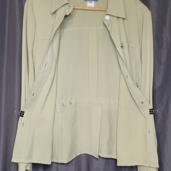 Pendleton 100% Tencel Shacket Shirt Jacket Light Green Size Small - Picture 3 of 9